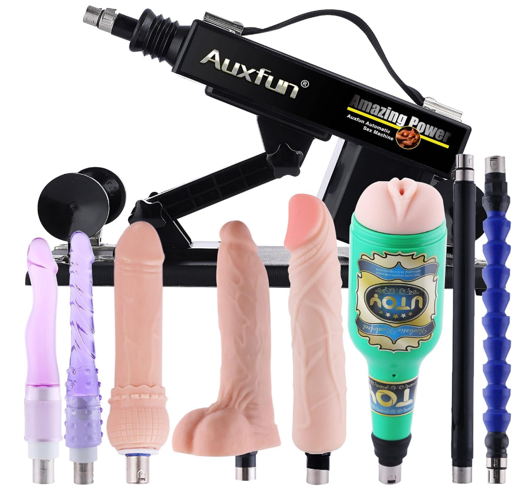 Sex Machine Dildo Machine with Realistic Dildo,Fuck Machine for Women with 3XLR Connector,Thrusting Sex Machine for Man,Adult Toys Sex Toy with 8 Accessories